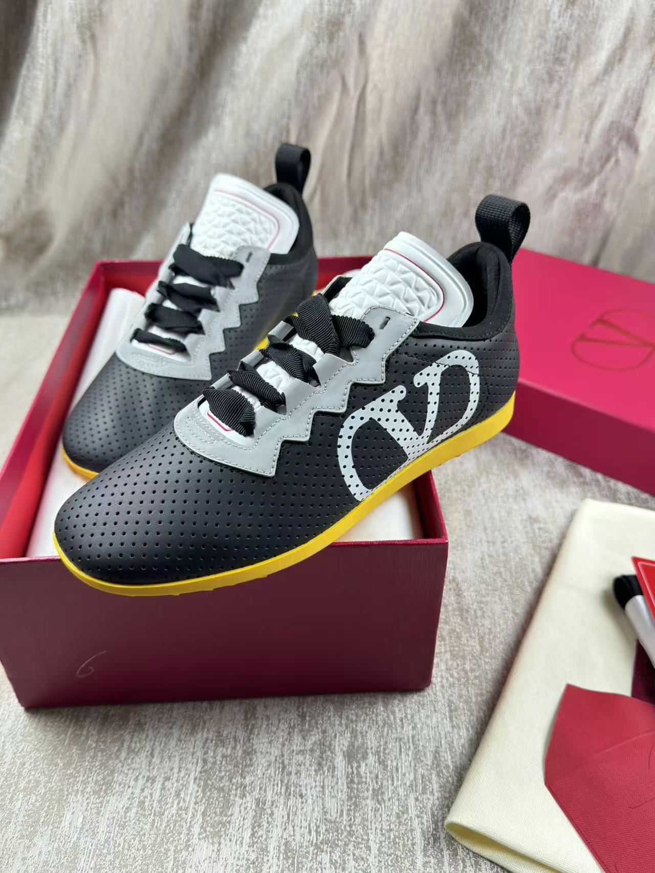 Valentino CHROMATHON Women's Perforated Suede Sneakers