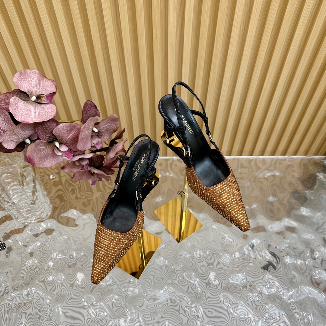 Saint Laurent Australian Diamond Cat-Heel Shoes