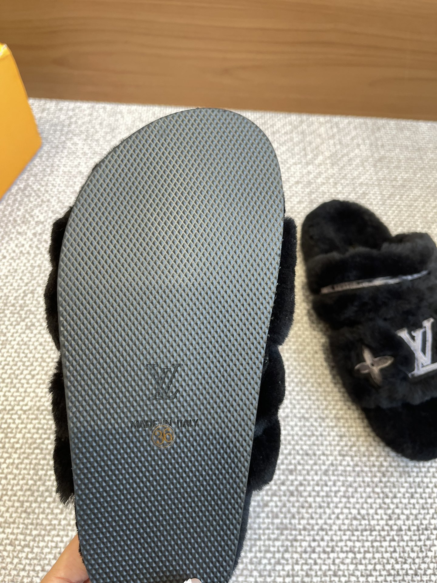LV Flat Wool Slippers