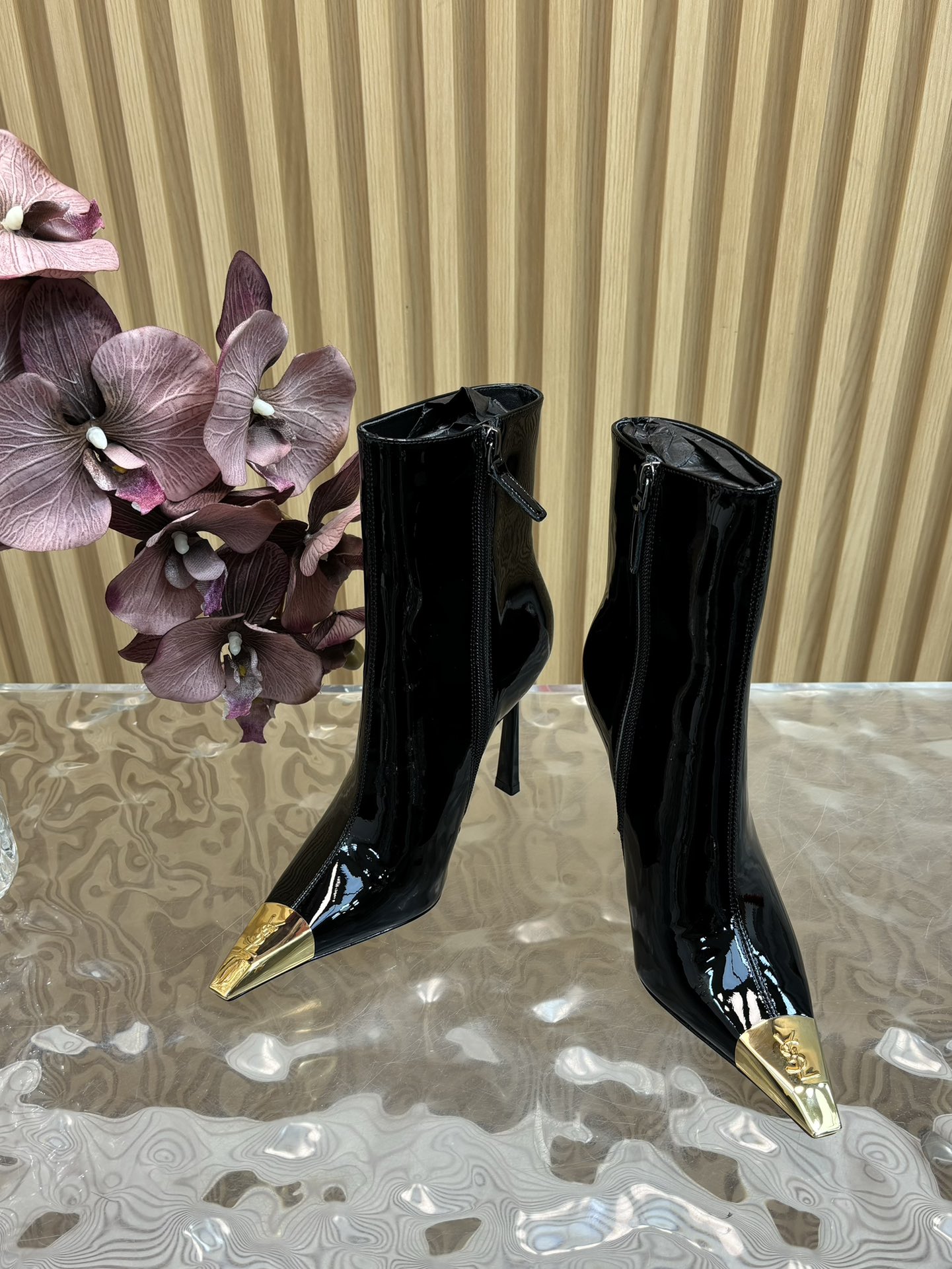 Saint Laurent Lee Patent Leather High-Heel Boots(11CM)