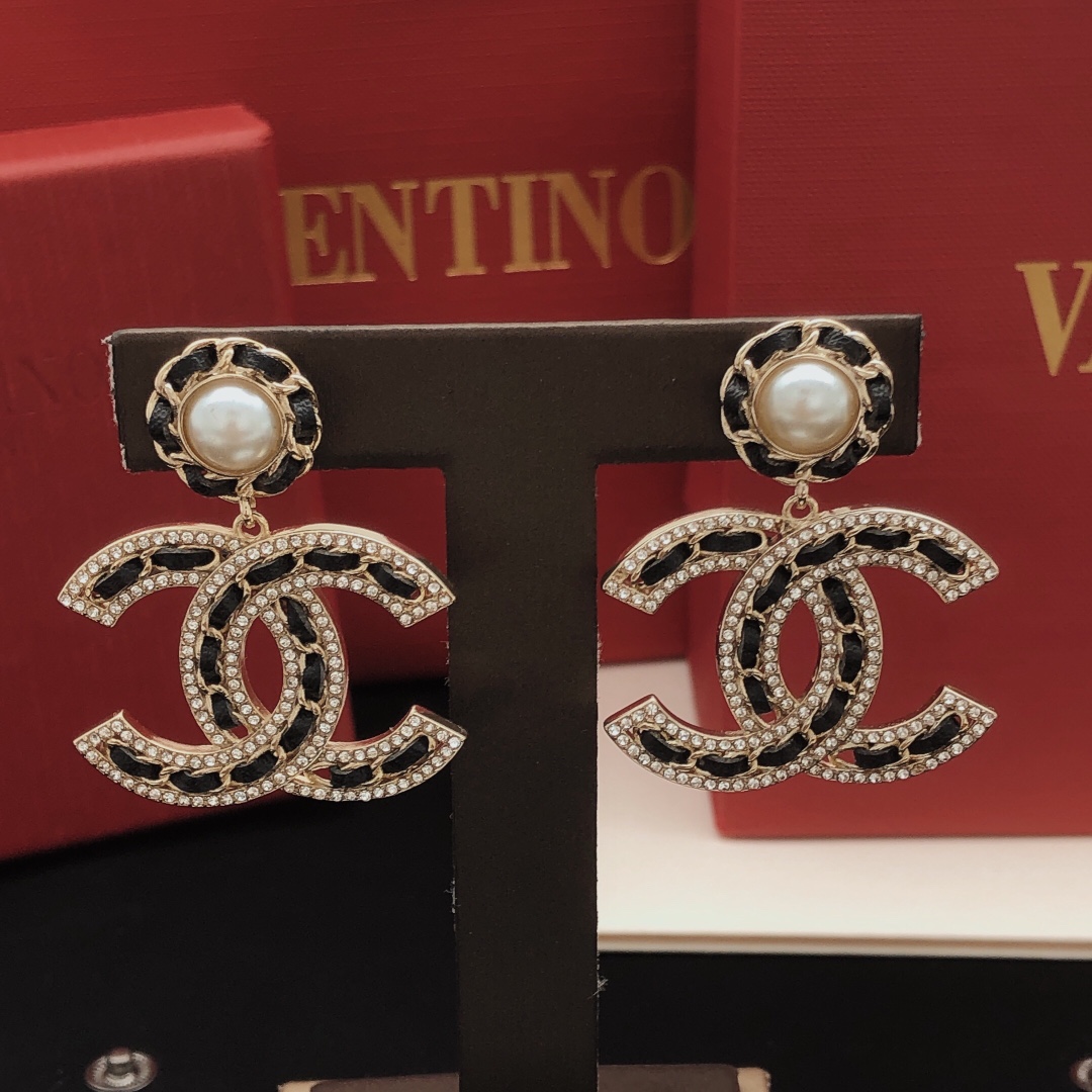 Chanel Leather Earrings