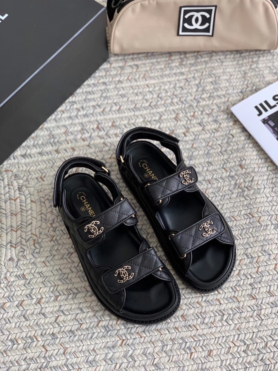 Chanel Glossy Calfskin Sandals