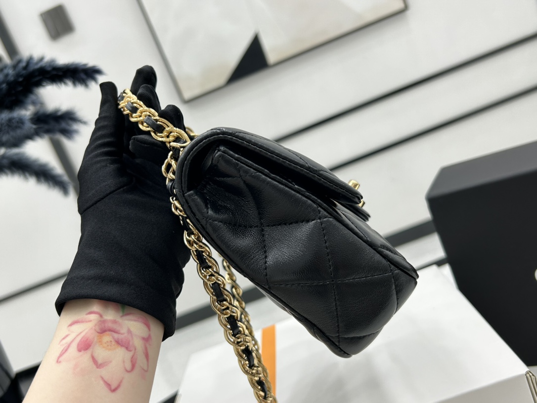 Chanel Classic Elegant Lambskin Crossbody Bag