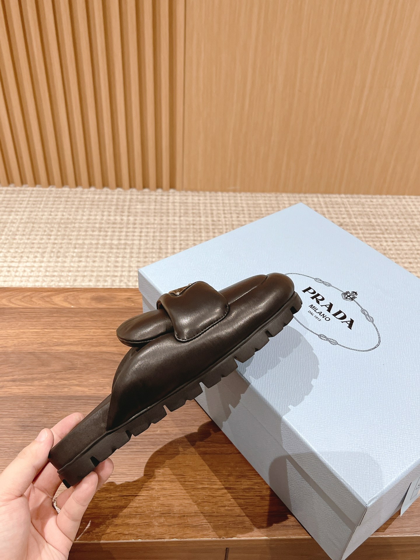 Prada Ultra-Soft Sheepskin Loafer Slippers