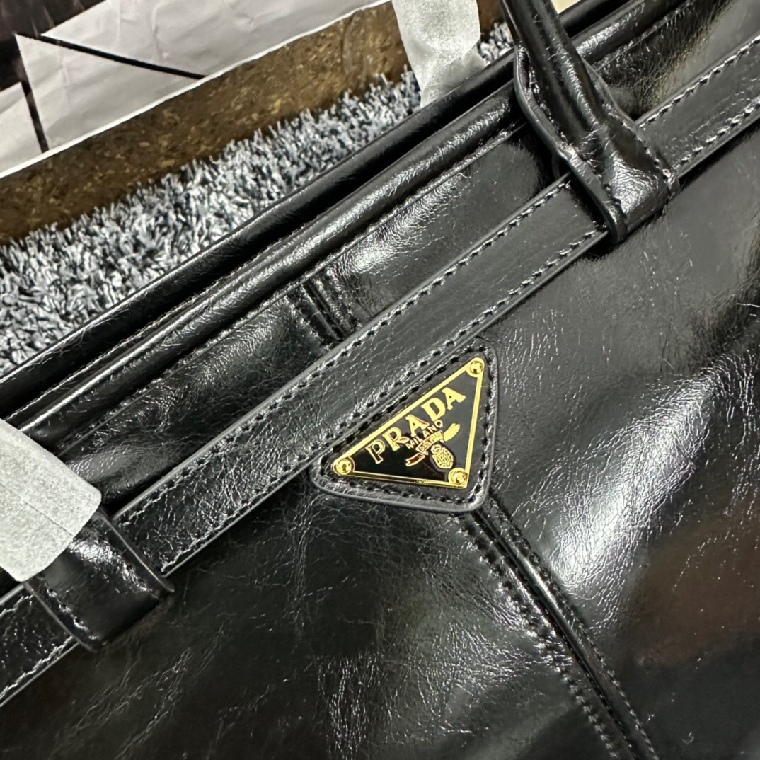 Prada Large Waxed Leather Bag