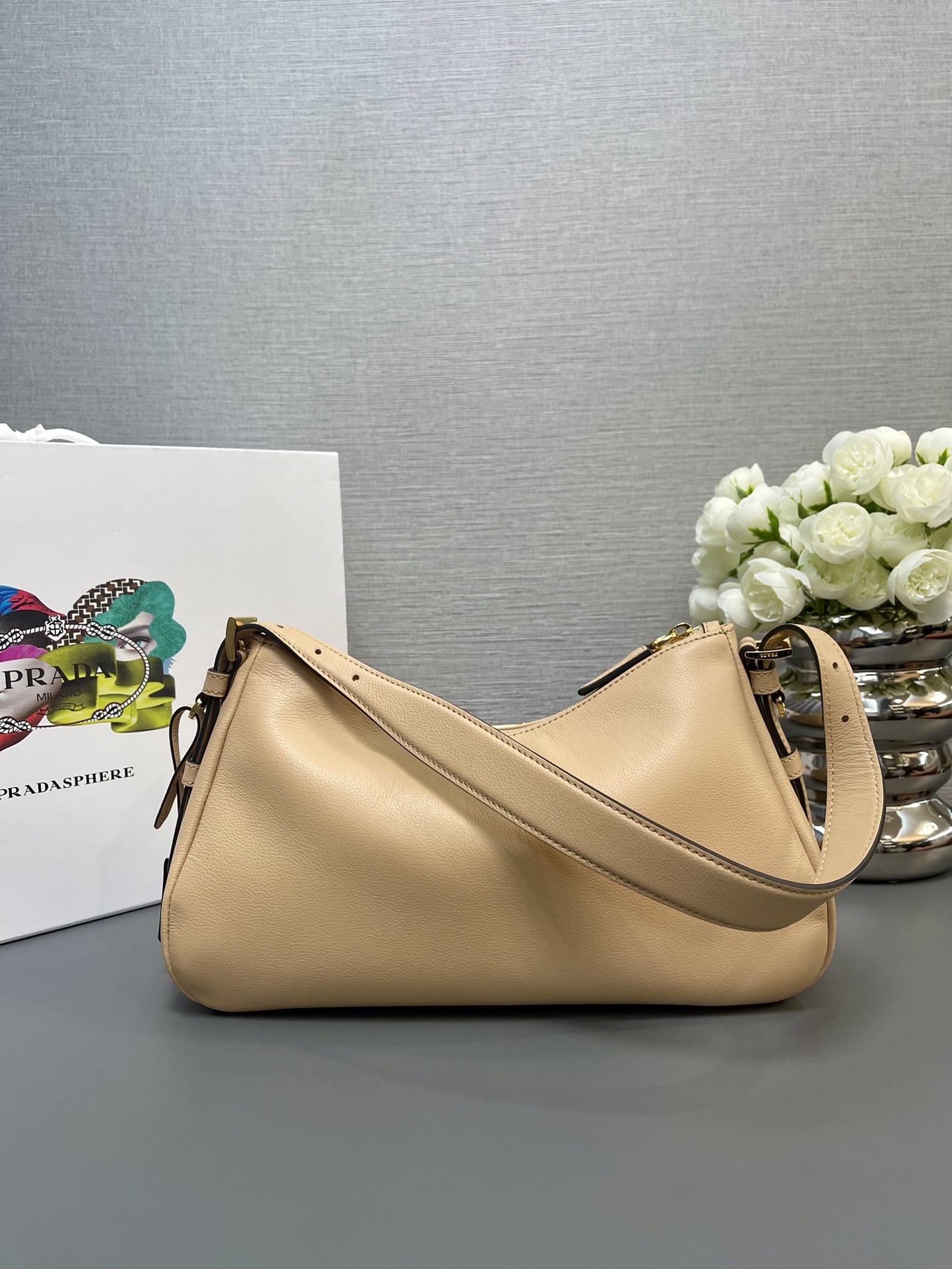 Prada Aimée Medium Leather Shoulder Bag