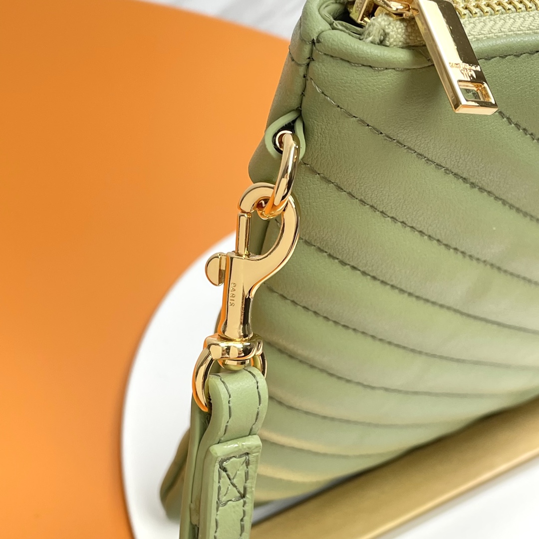 SAINT LAURENT Clutch Bag in Light green Twill Leather
