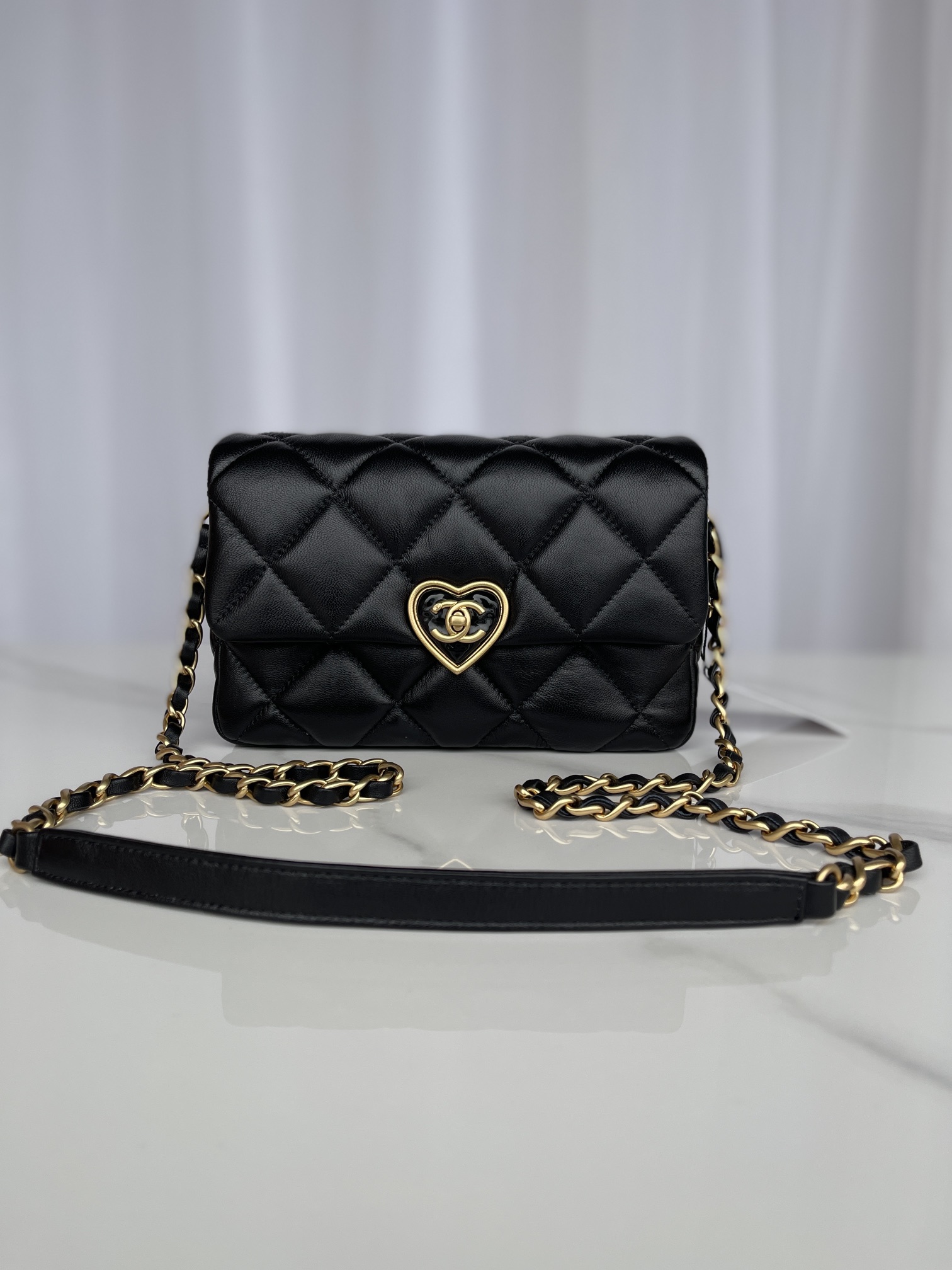 Chanel Cracked Grainy Leather Crossbody Bag