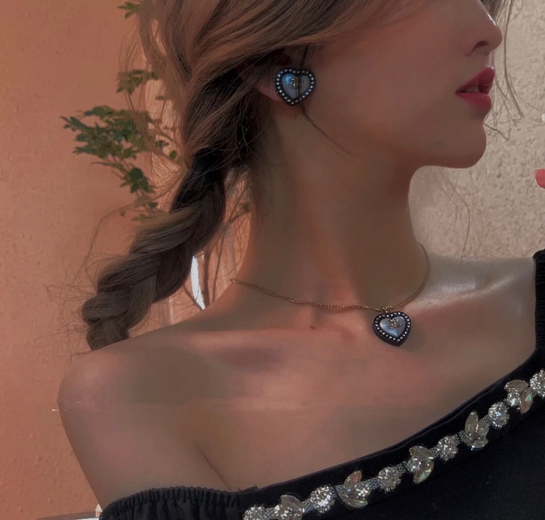 Chanel Resin Heart Earrings