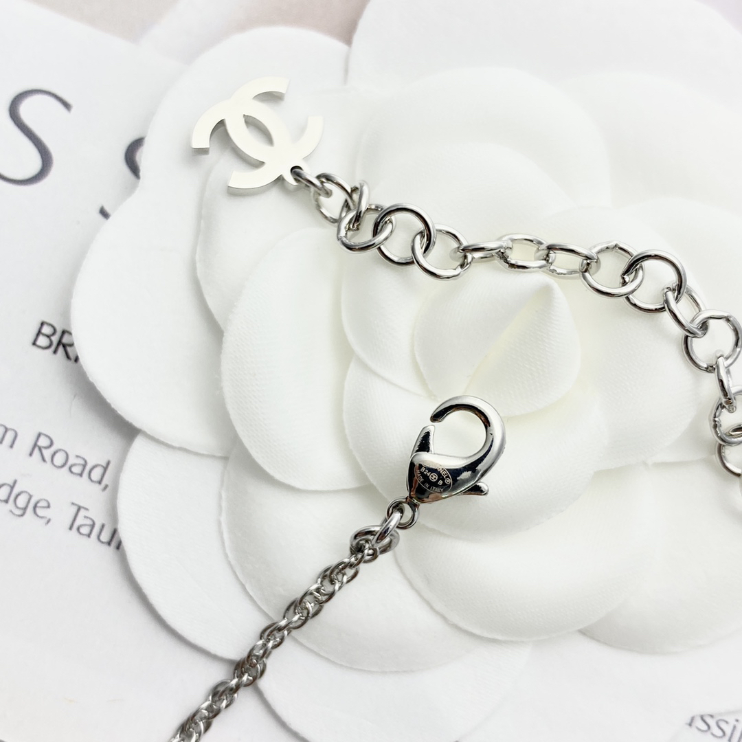 Chanel Black Gold & Black Silver Lace Heart Necklace