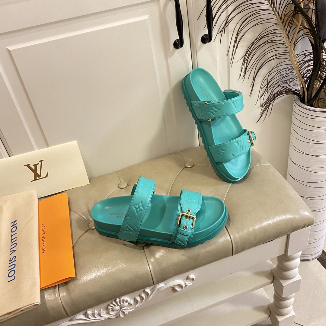 LV Fashionable Classic Versatile Leather Slippers