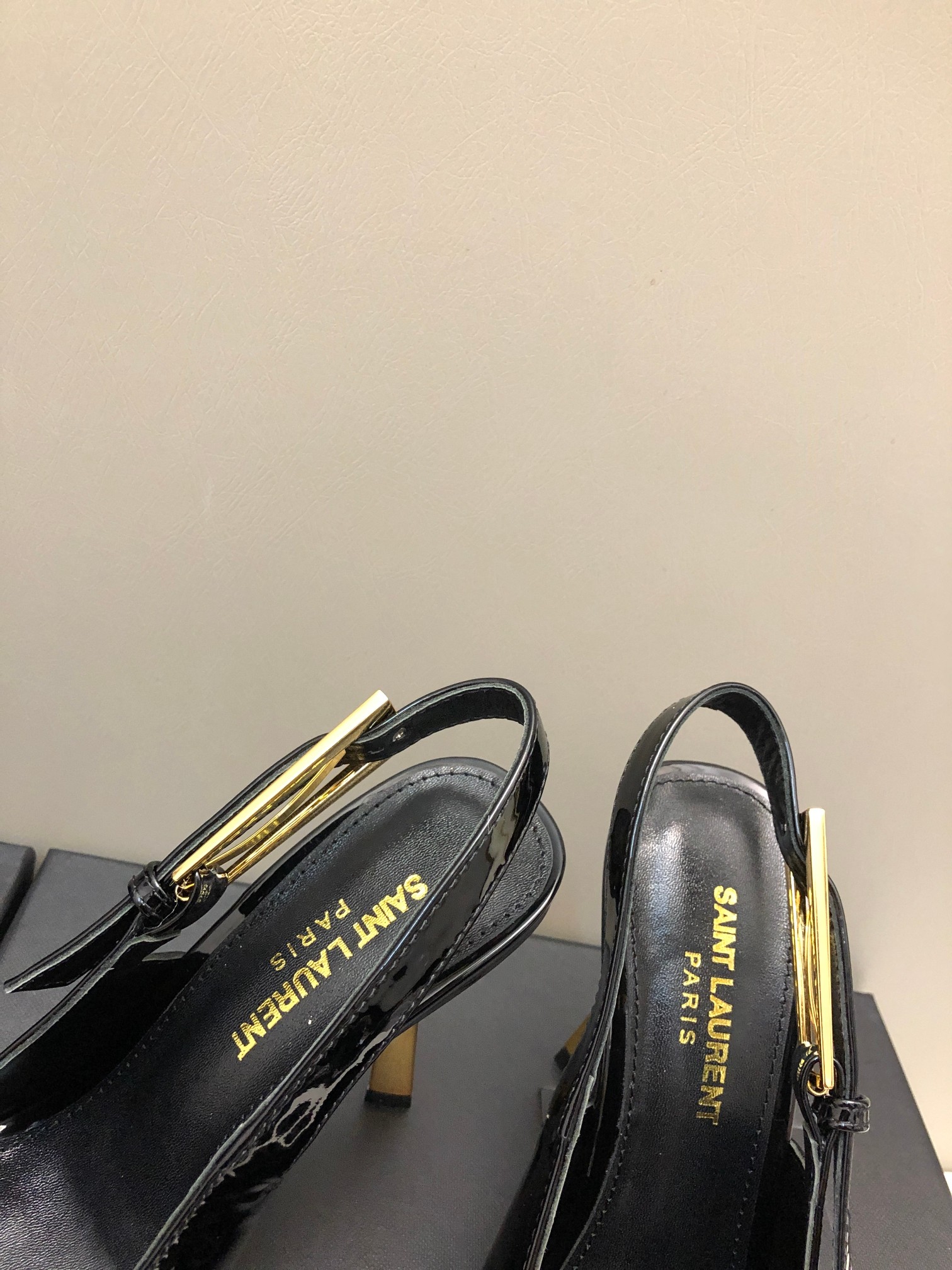 Saint Laurent Small Square-Toe High Heels