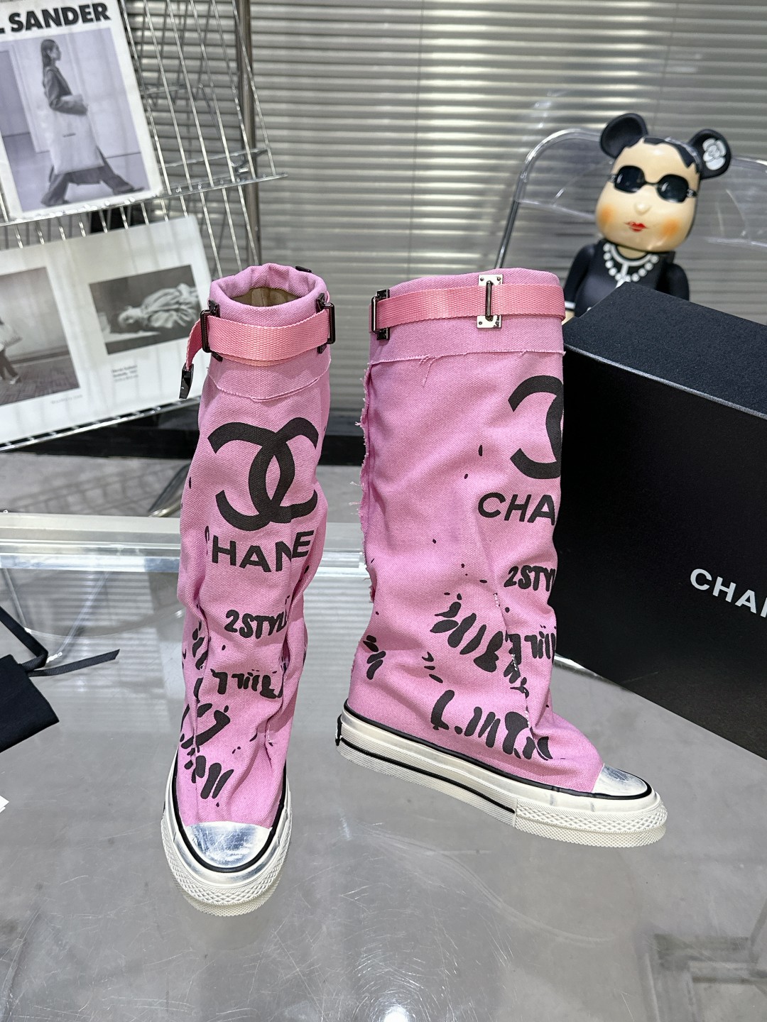 Chanel Pure Cotton Canvas High-Top Shoes