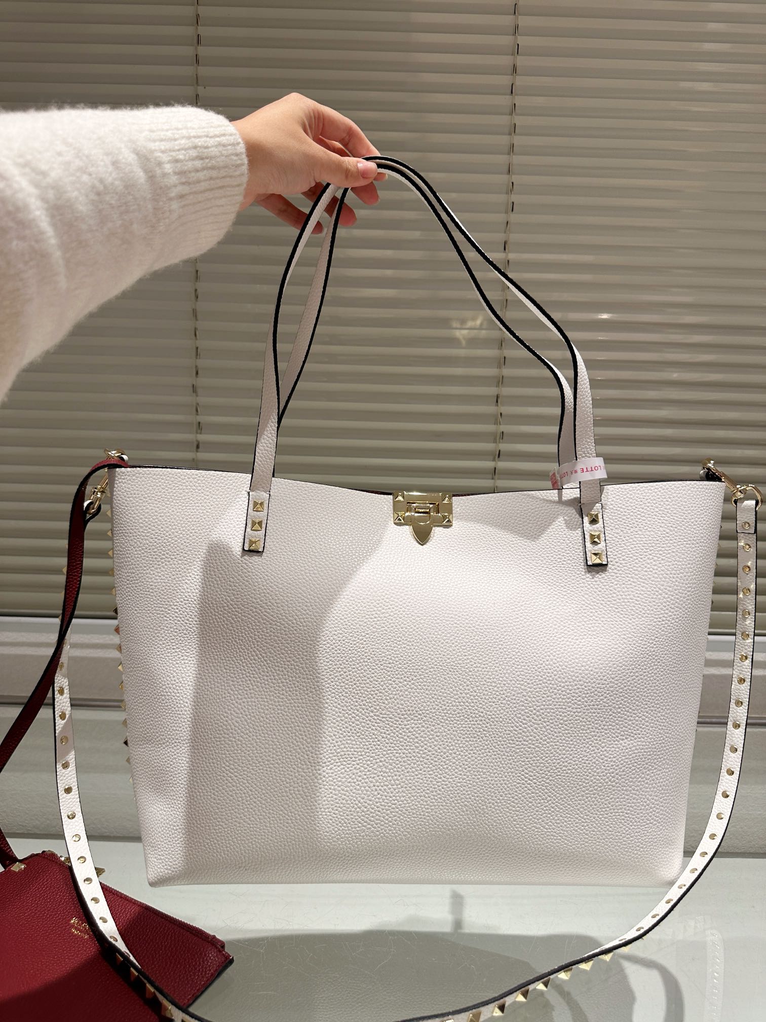 Valentino Leather Large Tote Bag