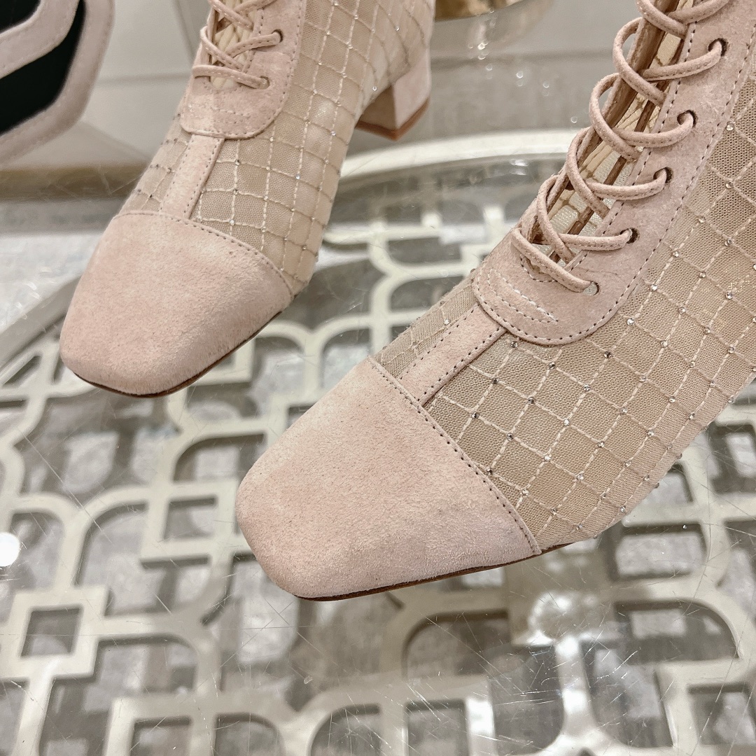 DIOR Spring-Summer Jardin d'Hiver Embroidered Jacquard Mesh Boots