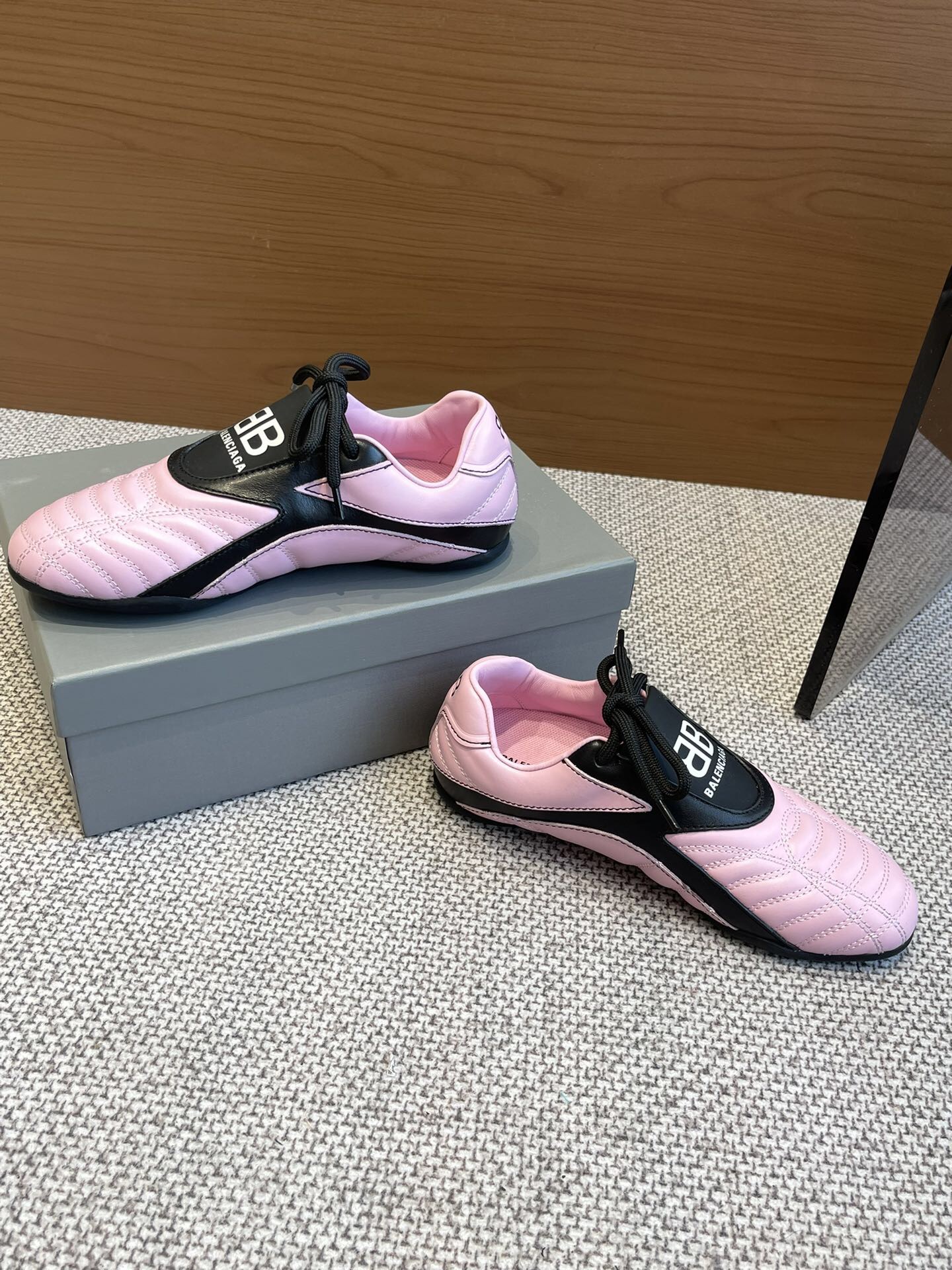 Balenciaga Sheepskin Checkerboard Baseball Shoes