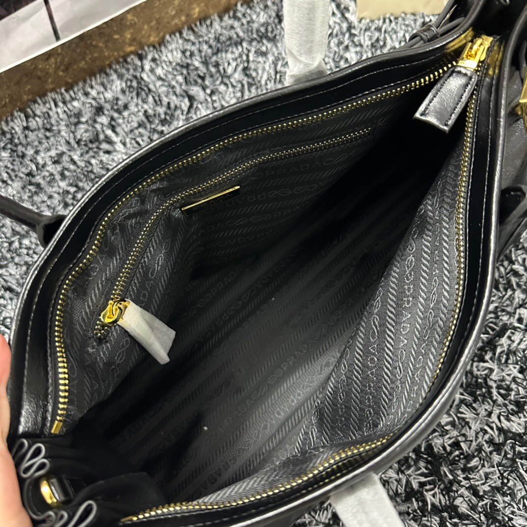 Prada Large Waxed Leather Bag