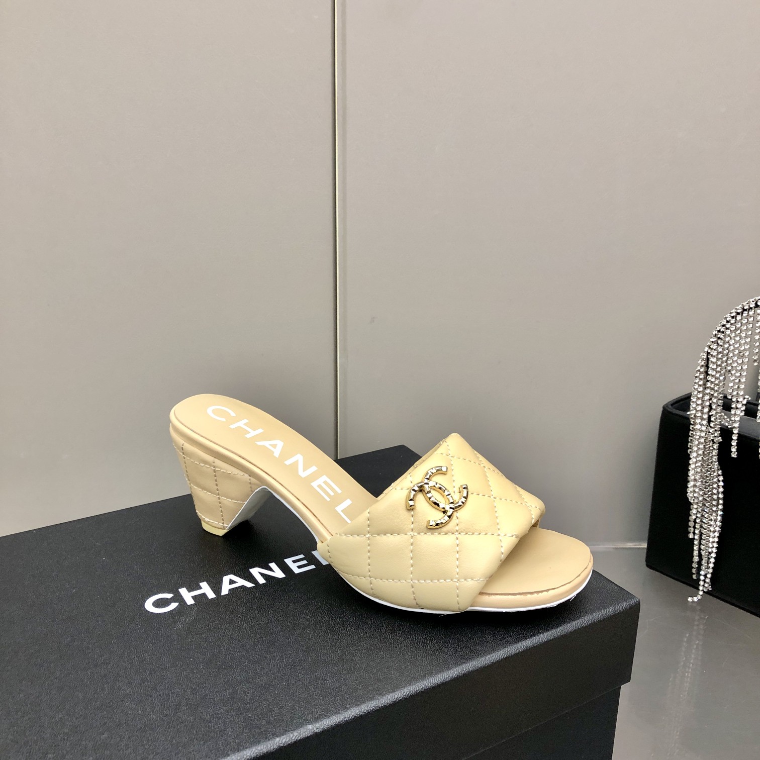 Chanel Lambskin Small Heeled Loafer Slippers