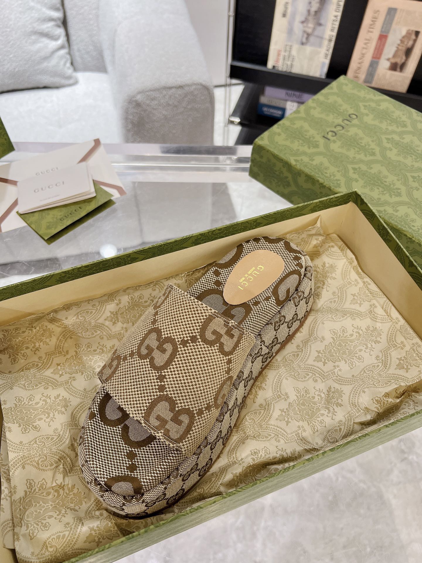 Gucci Chunky Classic Print Slippers