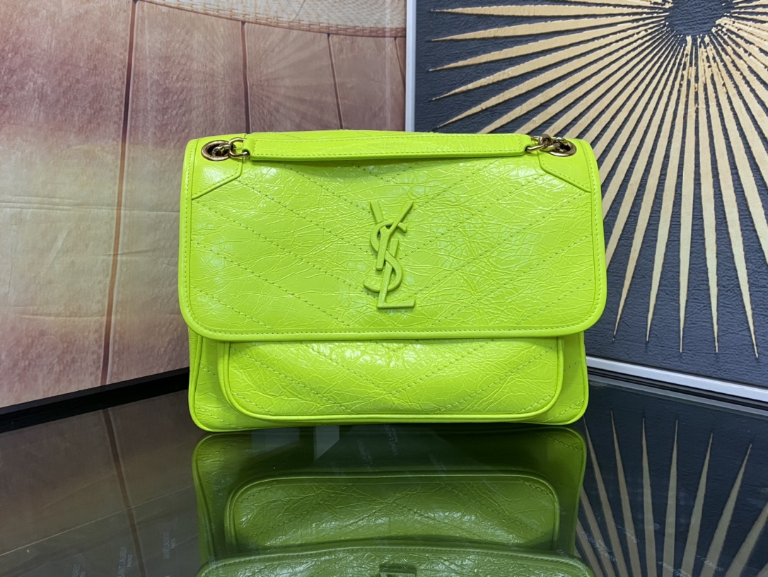 Saint Laurent Niki Oil-Waxed Leather Bag