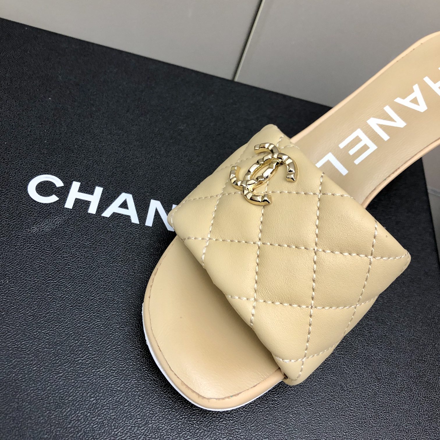 Chanel Lambskin Small Heeled Loafer Slippers
