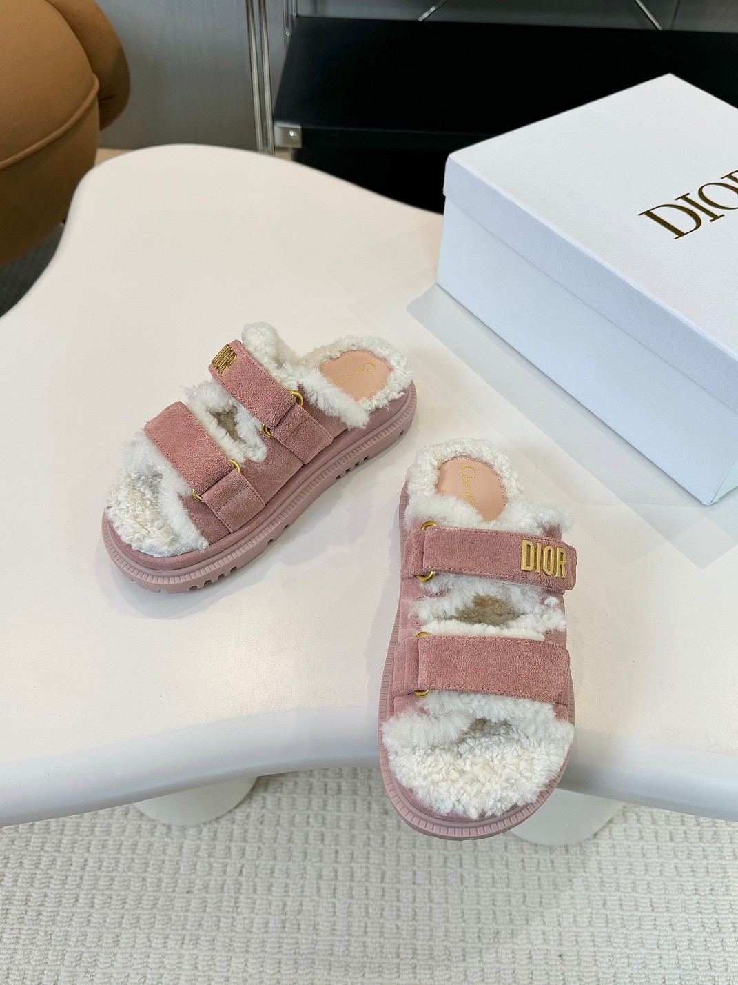 DIOR Act Autumn-Winter Wool Slide Sandals