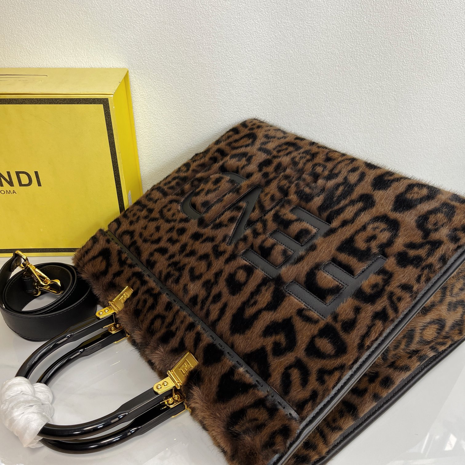 Fendi Mink Silk Tote Handbag