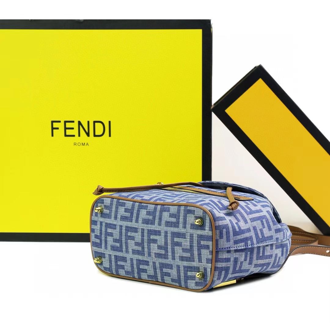 Fendi Denim Flap Backpack