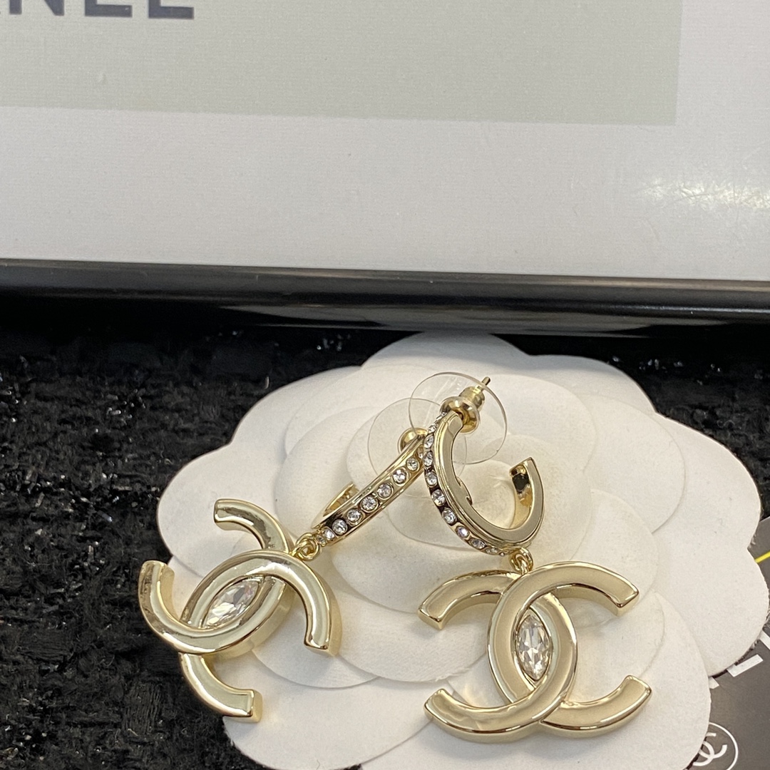 Chanel Classic Double C Metal Earrings