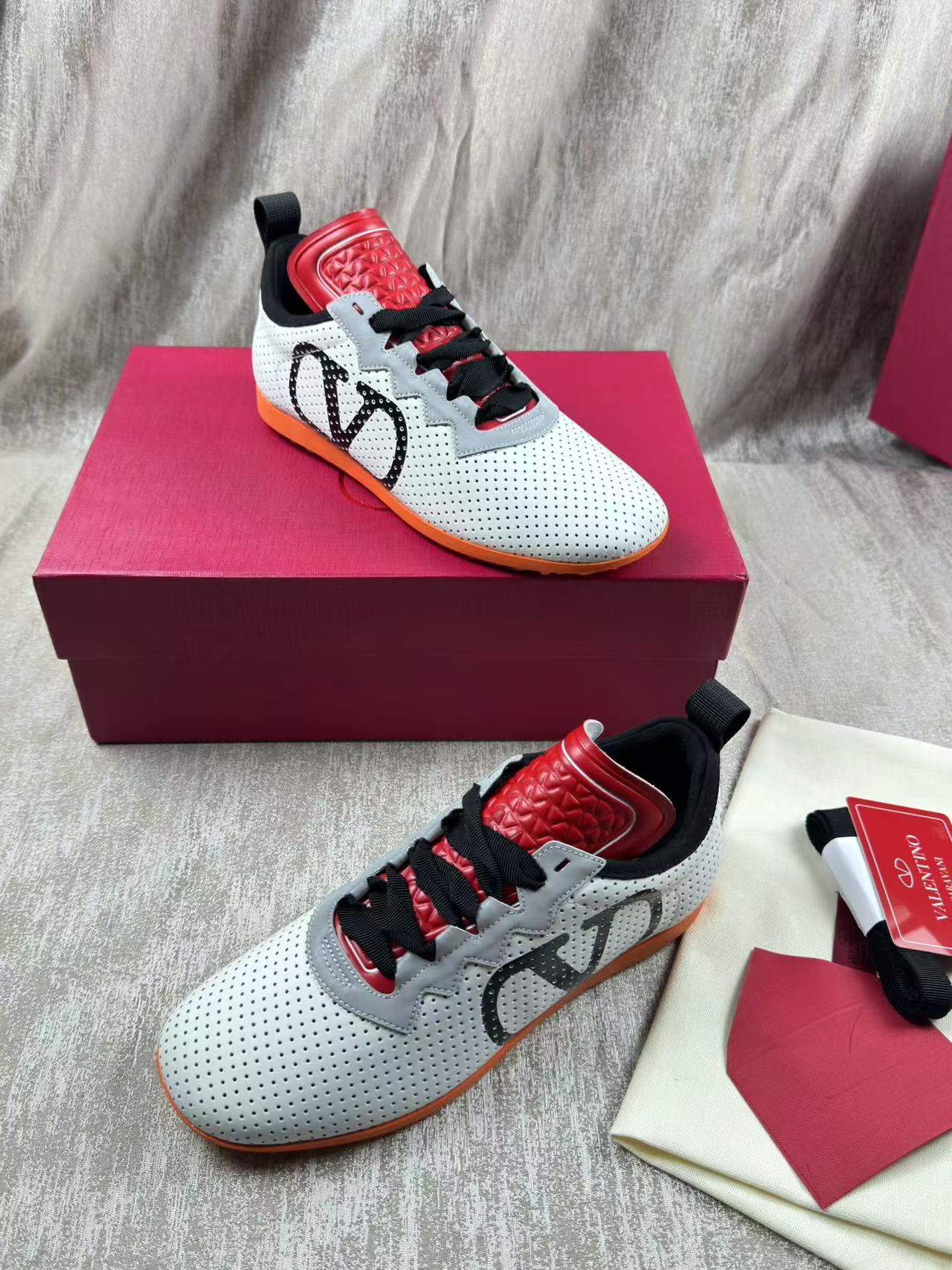 Valentino CHROMATHON Women's Perforated Suede Sneakers