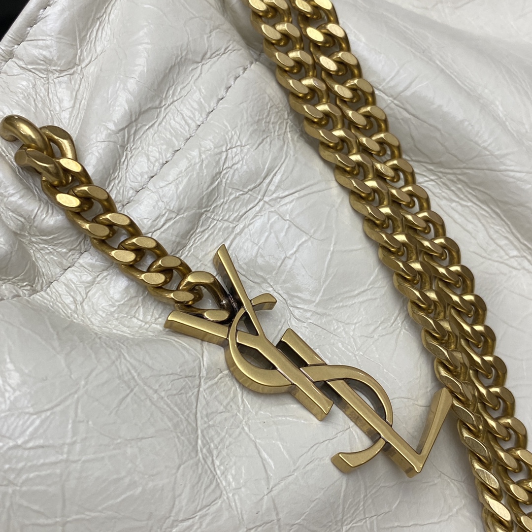 Saint Laurent Classic Chain Shoulder/Crossbody Bag in White for Women