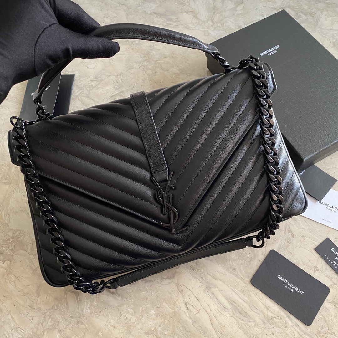 Saint Laurent Classic Leather Twill Handbag