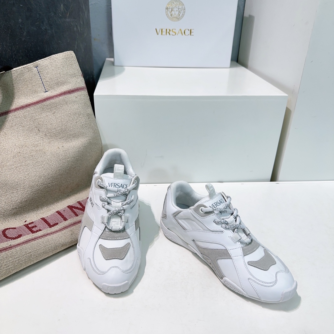 Versace Galaxia Leather Sneakers Casual Shoes