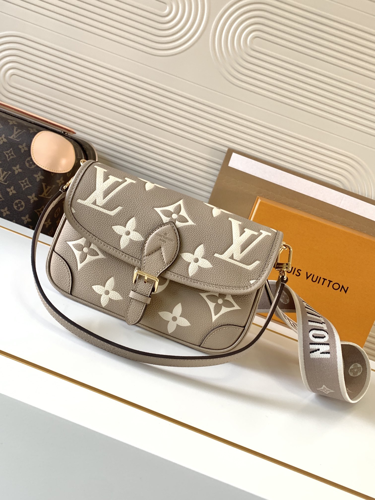 LV Diane Embossed Leather Handbag