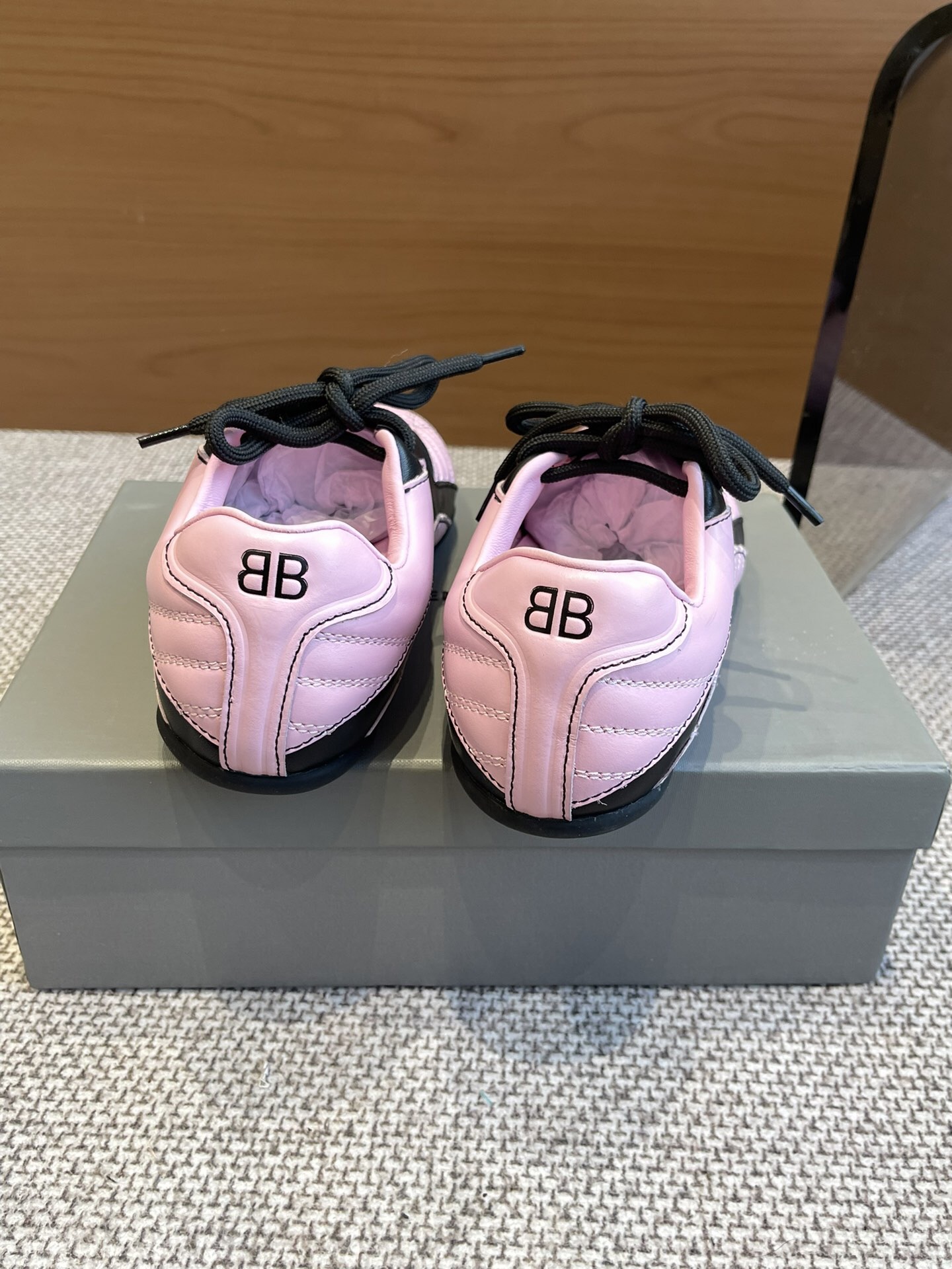 Balenciaga Sheepskin Checkerboard Baseball Shoes