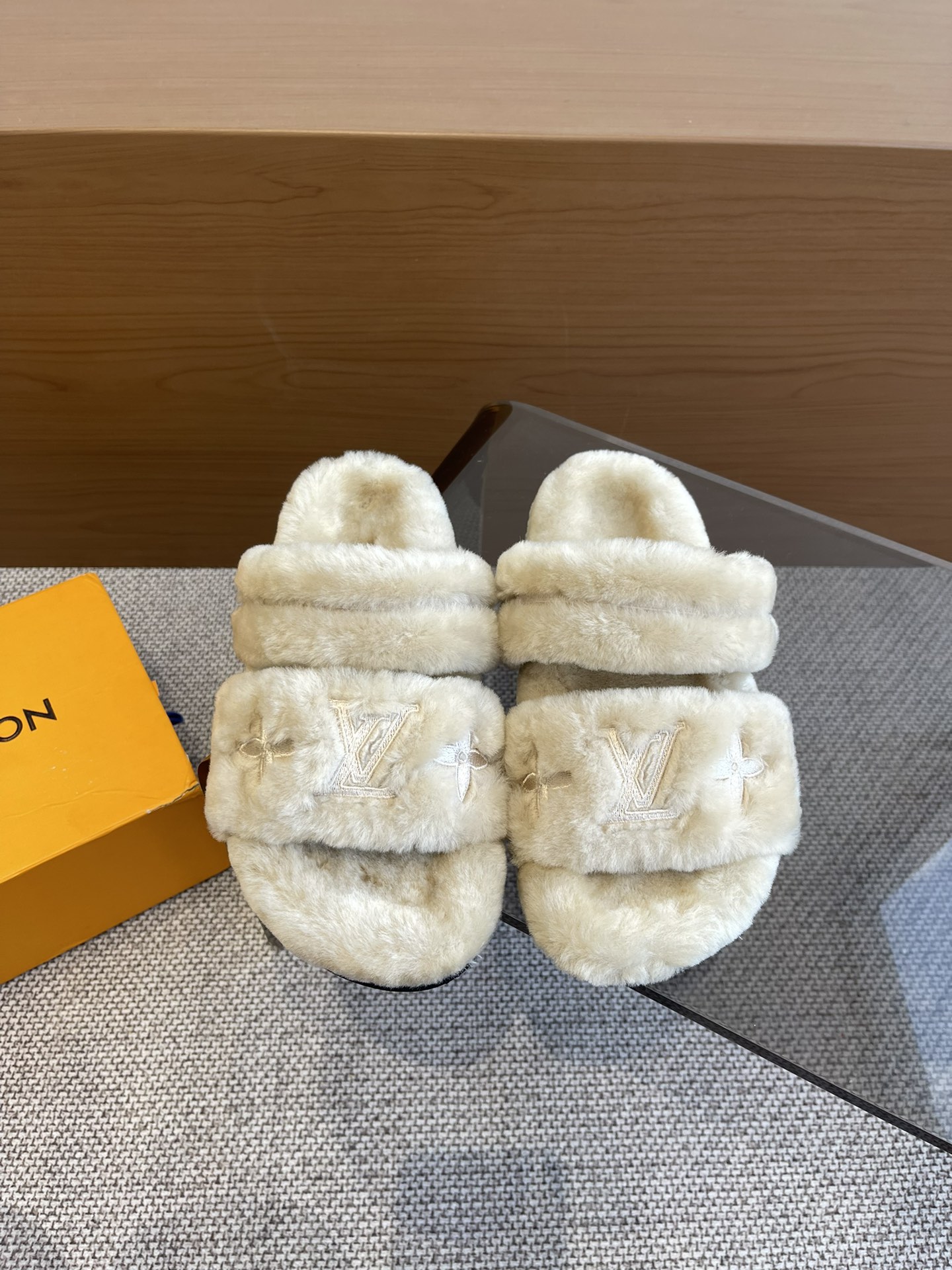 LV Flat Wool Slippers