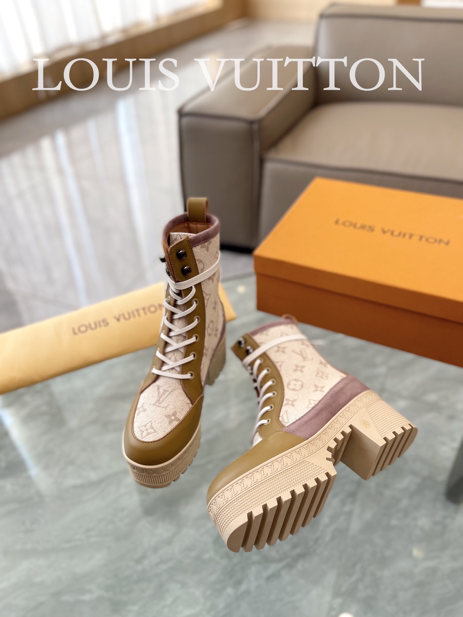 Louis Vuitton Monogram Chunky Boots