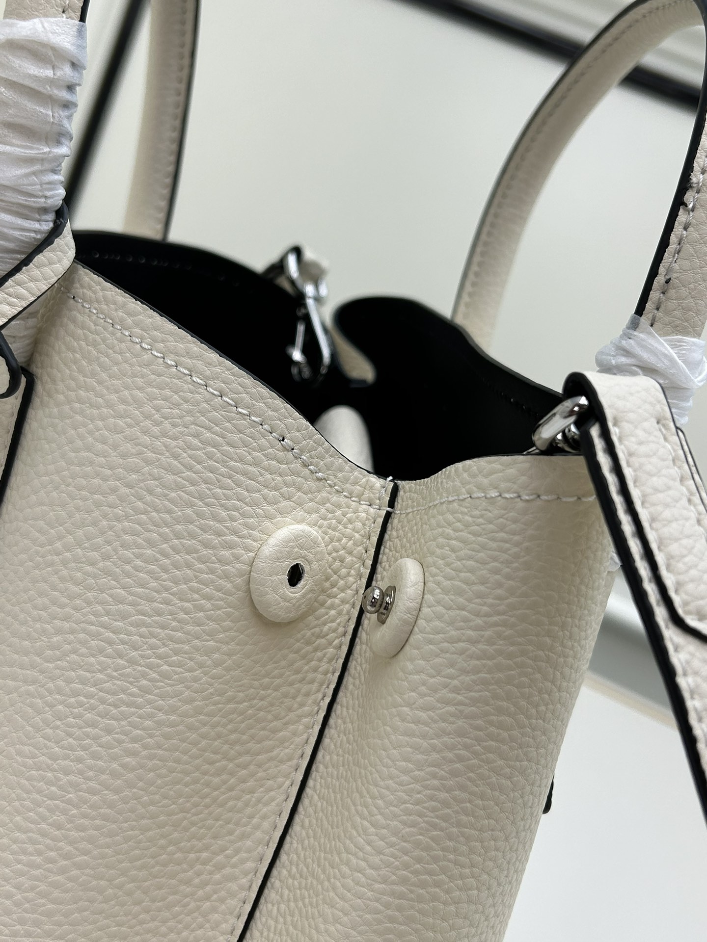 Prada Double Pebbled Leather Handbag