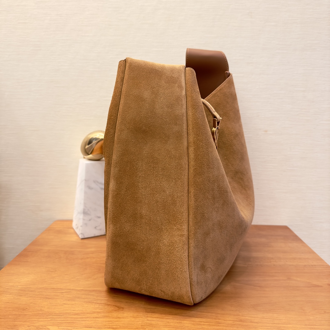 Saint Laurent Large Suede Hobo Underarm Bag