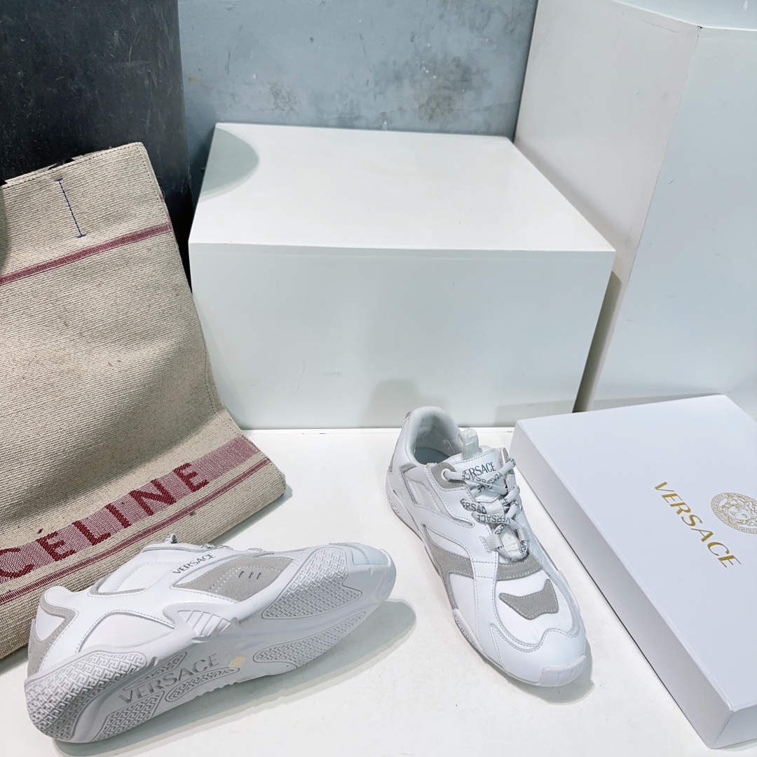 Versace Galaxia Leather Sneakers Casual Shoes