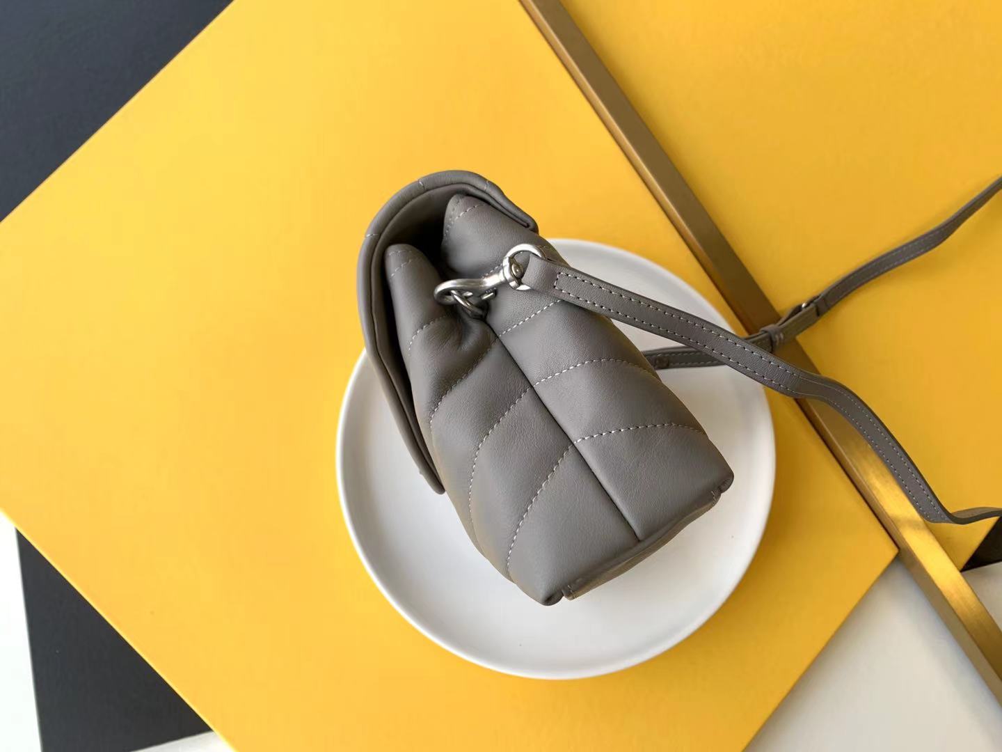 Saint Laurent Paris Grey Leather Women's Crossbody Bag