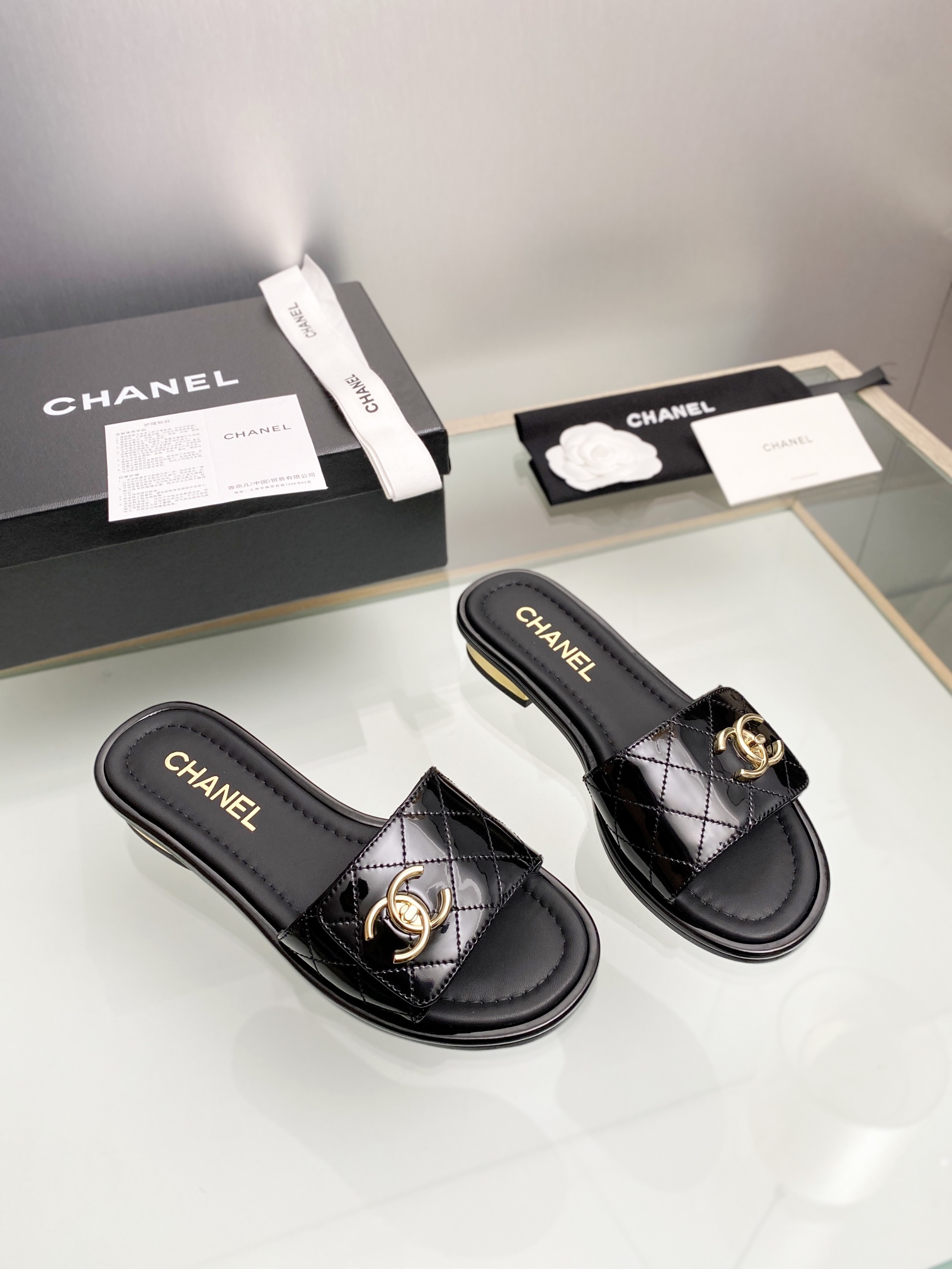 CHANEL Lambskin Slippers