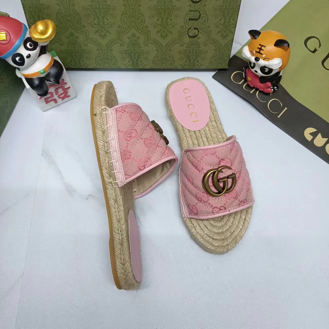 Gucci Weaved Flat Slippers