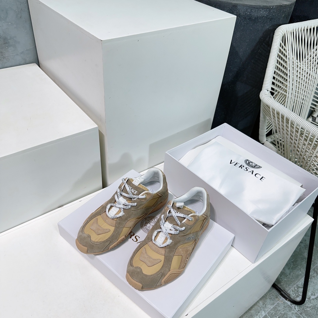 Versace Galaxia Leather Sneakers Casual Shoes