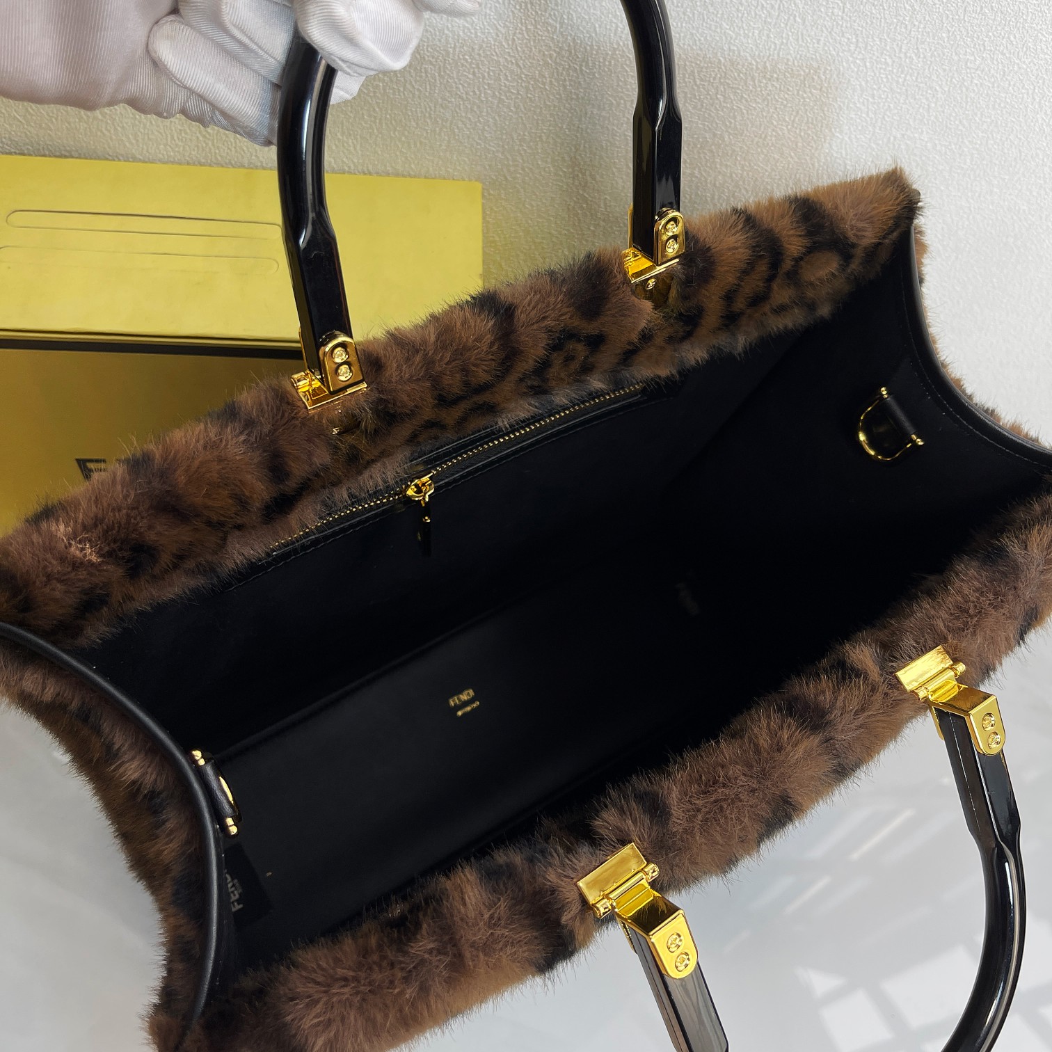 Fendi Mink Silk Tote Handbag