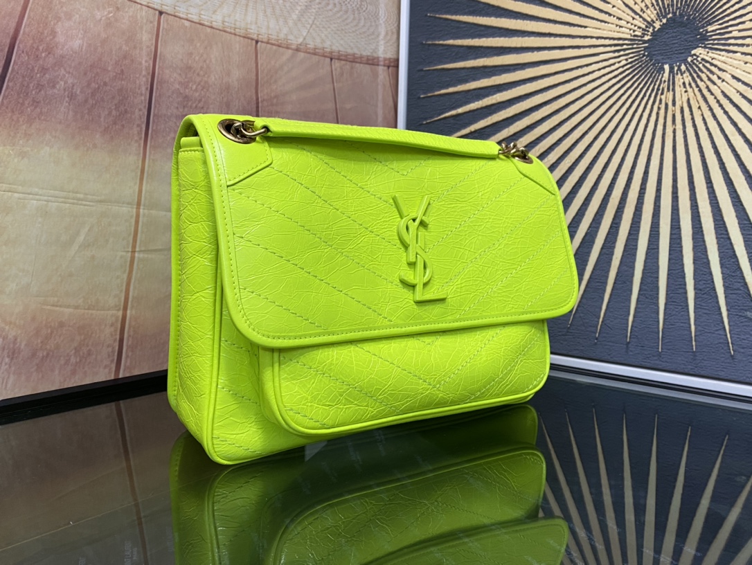 Saint Laurent Niki Oil-Waxed Leather Bag