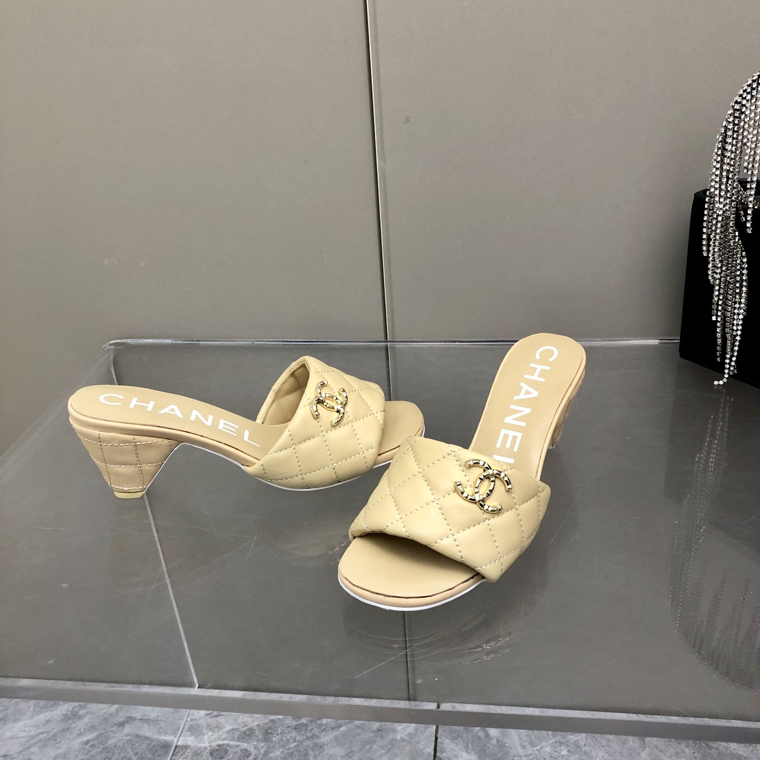 Chanel Lambskin Small Heeled Loafer Slippers