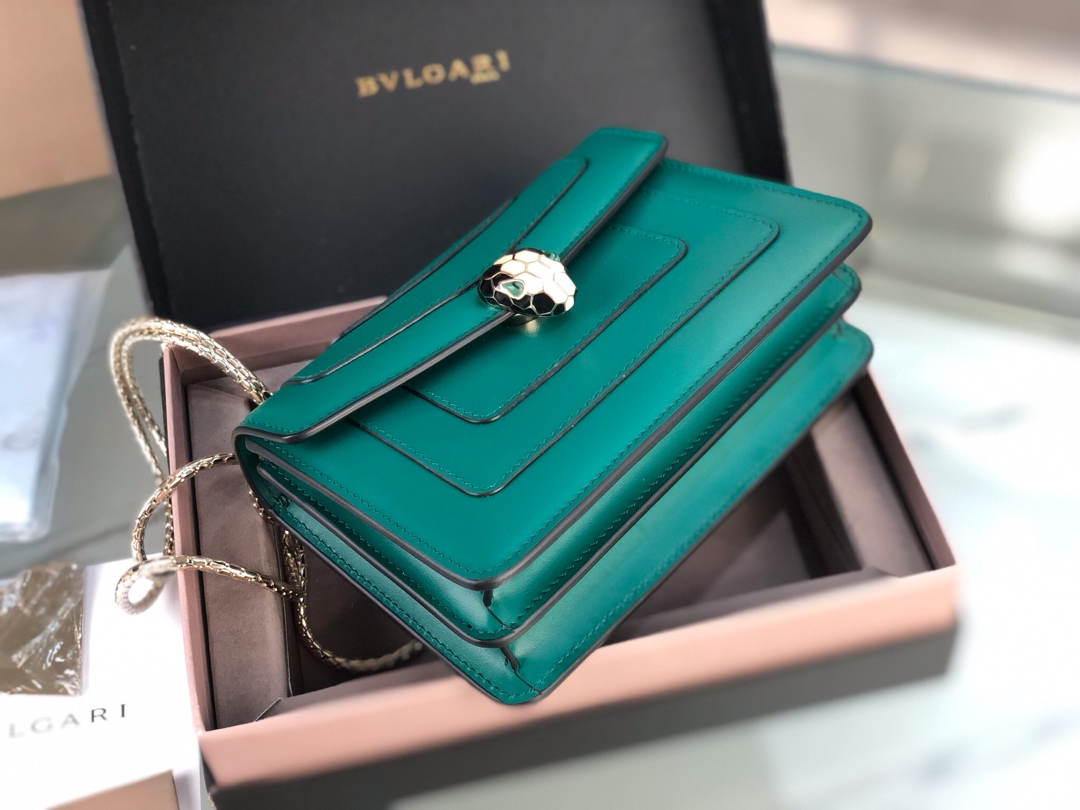 Bulgari Serpenti Forever Calfskin Leather Chain Bag