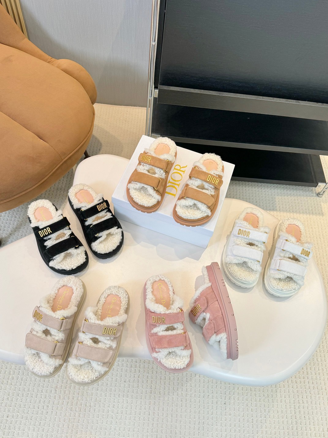 DIOR Act Autumn-Winter Wool Slide Sandals