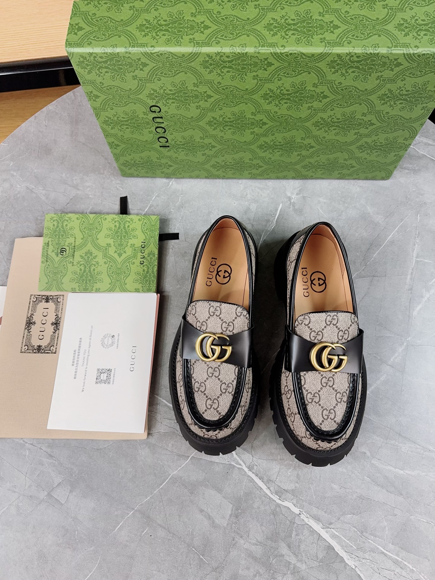 Gucci Thick-Soled Loafer Platform Shoes